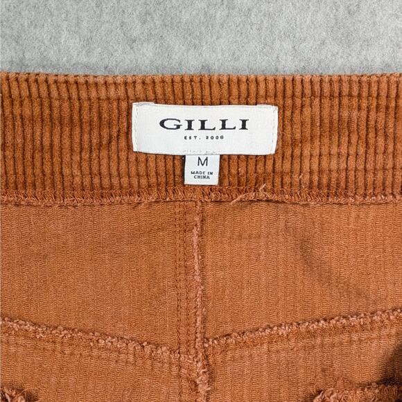Gilli Corduroy Mini Skirt Brown Front Zip Up Pockets  Casual Womens Size Medium - Picture 3 of 15